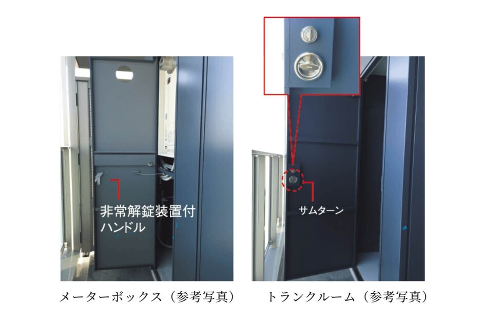 閉じ込め防止仕様
（メーターボックス・専用防災備蓄倉庫）