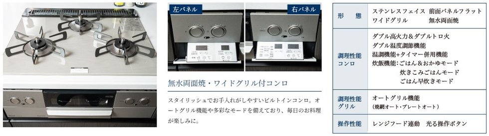 グリル付ビルトインコンロ
