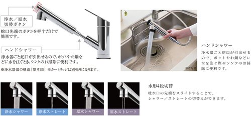 節湯C1対応浄水器一体型ハンドシャワー混合水栓