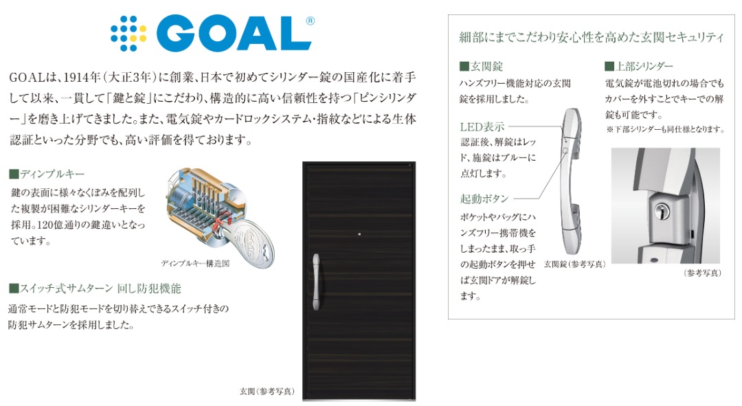 「世界水準の防犯力」でお応えする信頼のブランドGOAL（ゴール）を採用