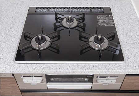 3口パールクリスタルトップコンロ