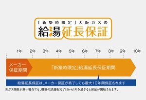 「新築時限定」大阪ガスの給湯延長保証