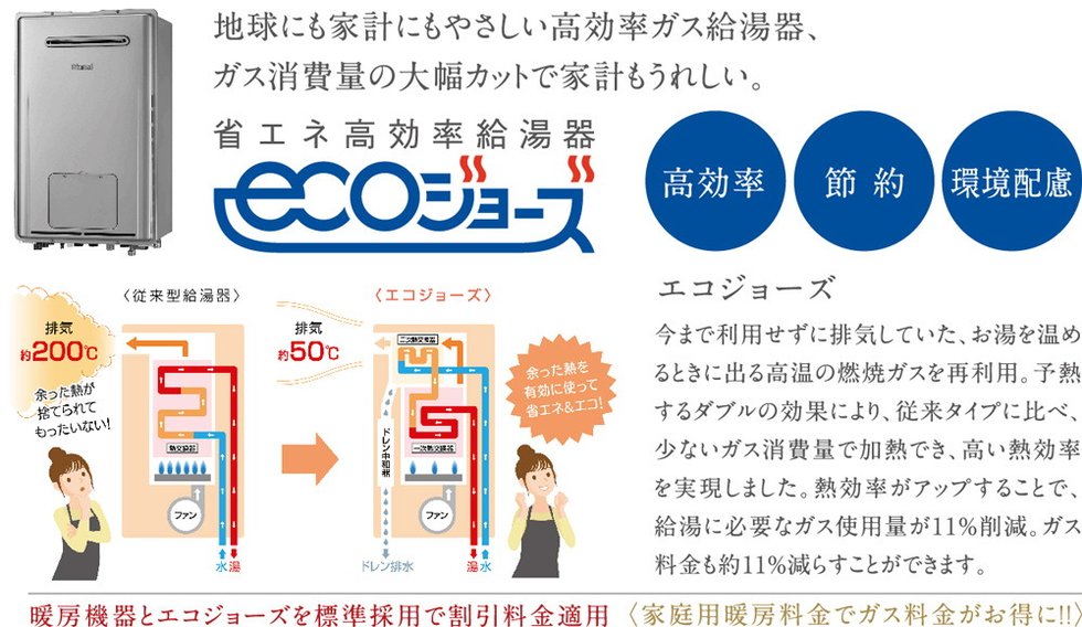 省エネ高効率給湯器
ECOジョーズ