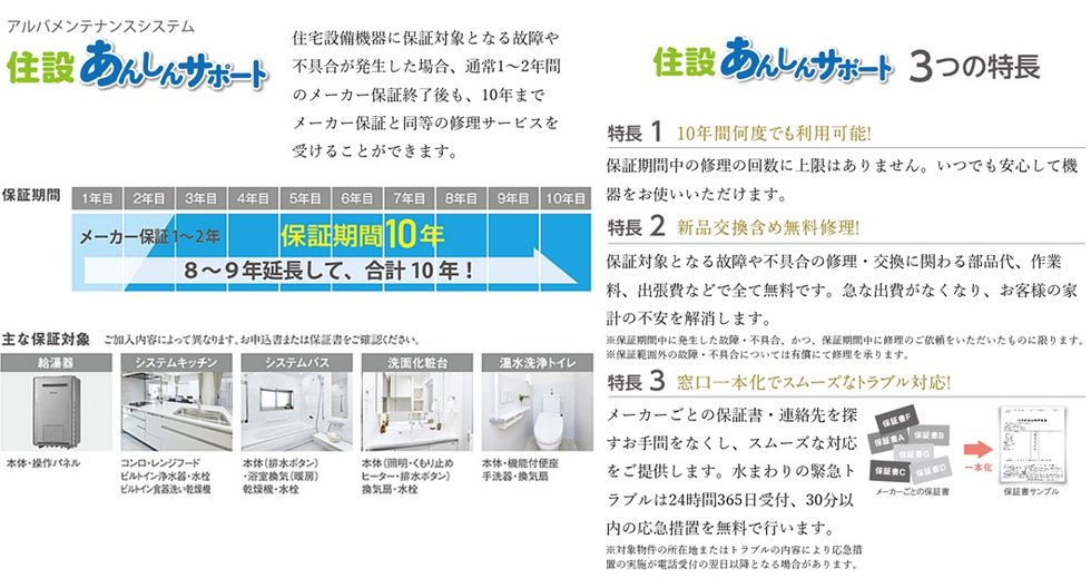 アルバメンテナンスシステム
住設安心サポート
