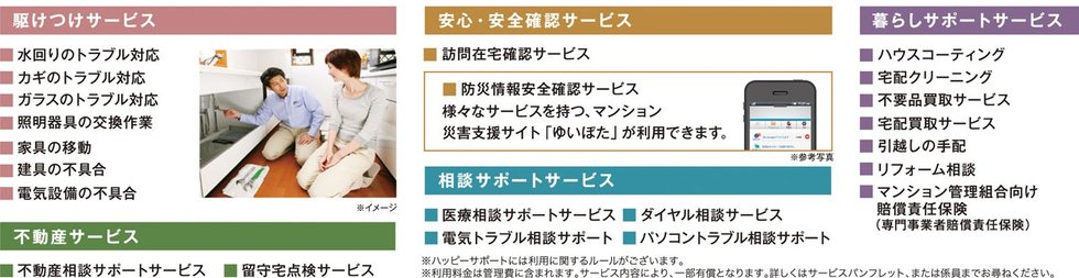 快適マンションライフの安心コンシェルジュ
もっと、上 質 な暮らしを「ハッピーサポート」