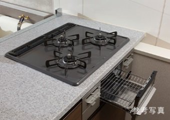 ホーロートップ3口コンロ+無水グリル