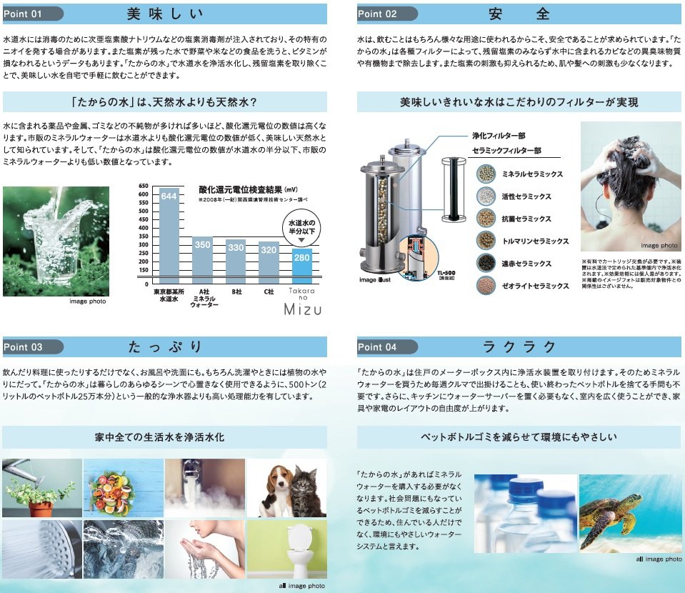 家中の生活水すべてが浄活水になる「たからの水」