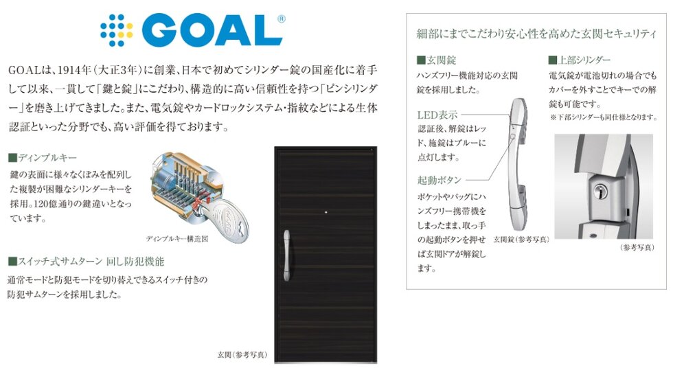 「世界水準の防犯力」でお応えする信頼のブランドGOAL（ゴール）を採用