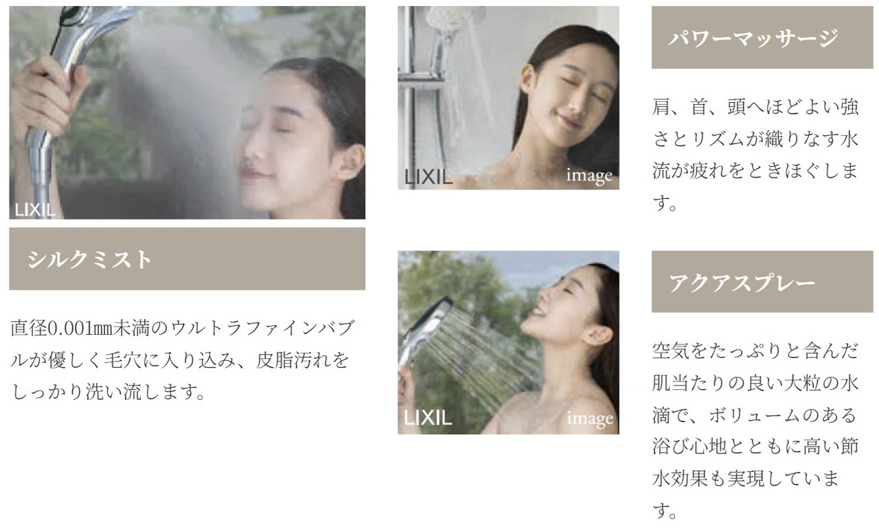 3つの湯のチカラで、くつろぎをアップデート
スイッチ付きエコアクアシャワーSPA