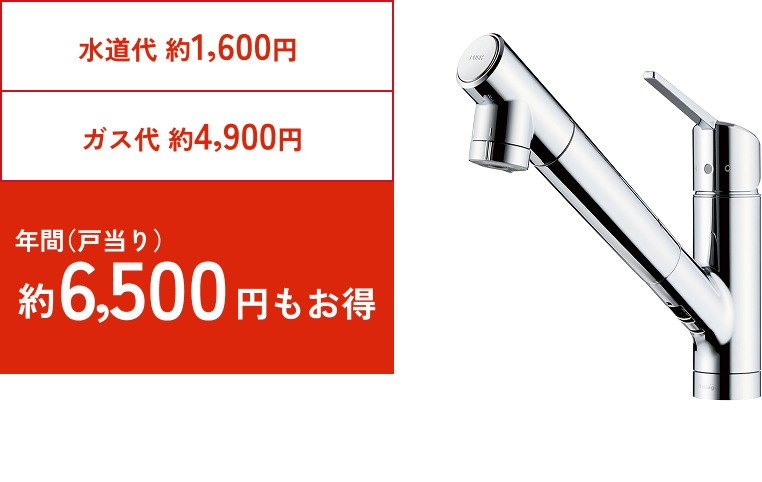 約24％省エネシングルレバー混合栓