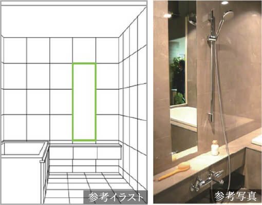 パネル一体型埋め込み鏡