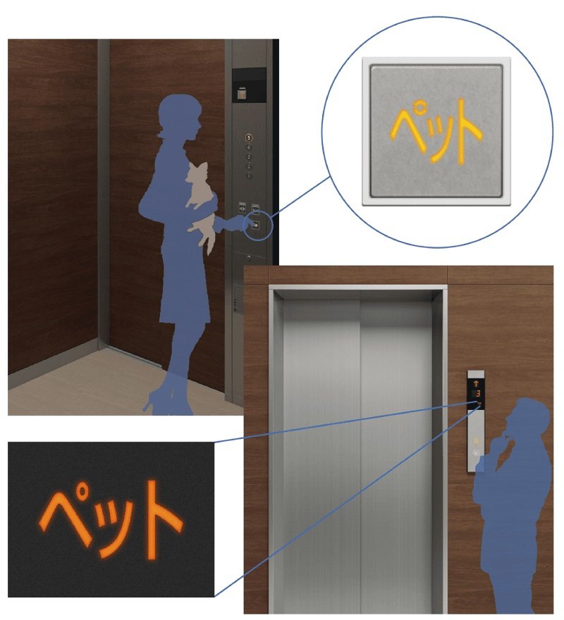 ペット同乗エレベーター表示