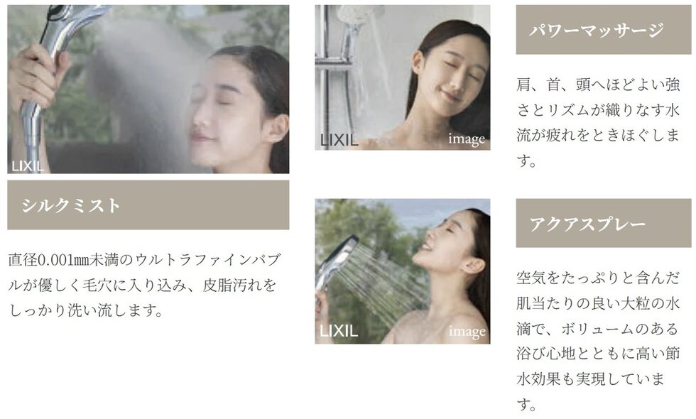 3つの湯のチカラで、くつろぎをアップデート
スイッチ付きエコアクアシャワーSPA