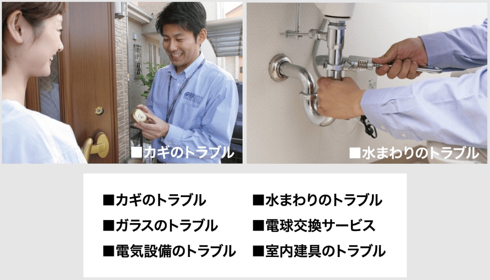 駆け付けサポート（管理会社によるサポート）