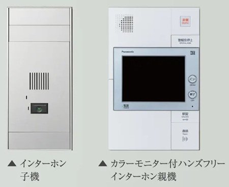 カメラモニター付きハンズフリーインターホンとオートロックシステム