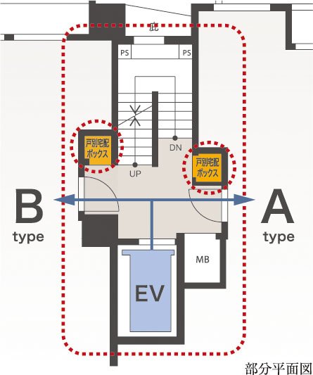 2邸でEV1基(エレベーター)を共有するプライバシー設計