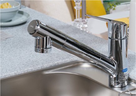 浄水機能一体型ハンドシャワー混合水栓
