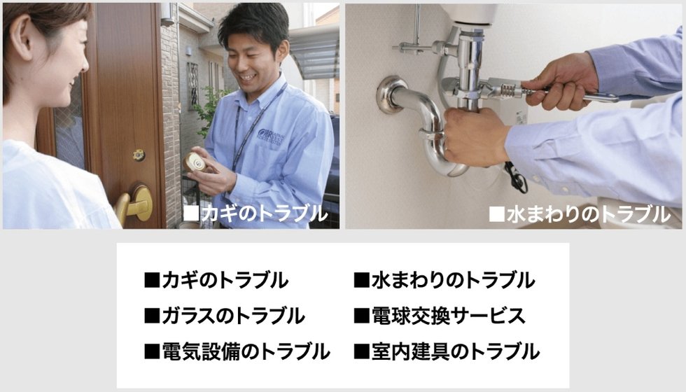 駆け付けサポート（管理会社によるサポート）