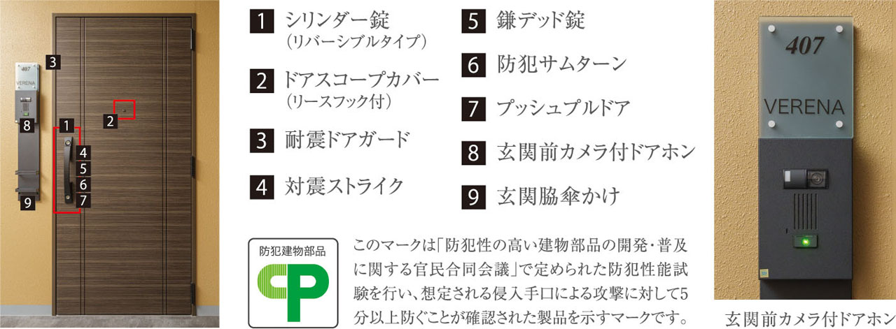 防犯性と操作性を高めた「オリジナル玄関ドア」を採用