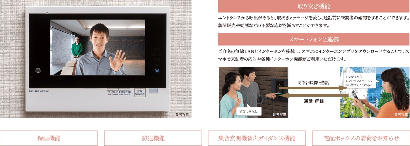 7型ワイドタッチパネル式カラーモニター付インターホン