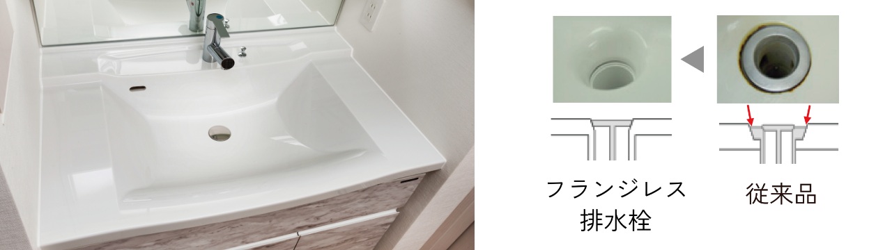 人造大理石天板・スクエアボウル一体型カウンター（B,C,D,Eタイプ）
