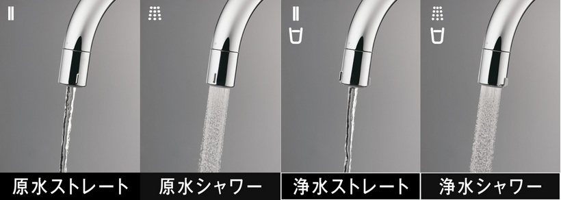 ストレスフリーでたっぷり使える浄水シャワー。料理の下ごしらえも効率アップ。