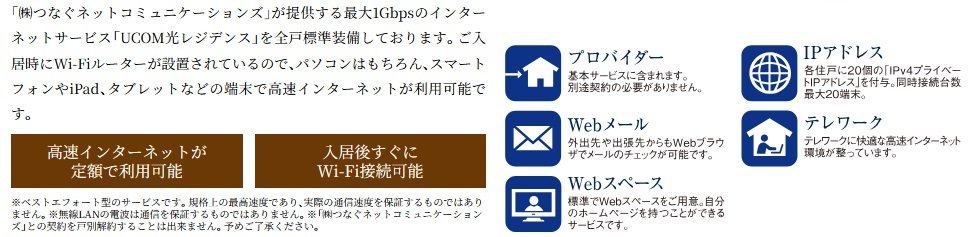 最大1Gbpsのインターネットサービス。UCOM光 レジデンス［全戸加入］