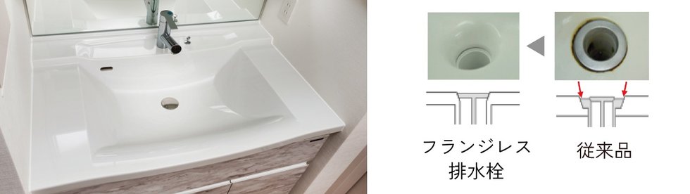 人造大理石天板・スクエアボウル一体型カウンター（B,C,D,Eタイプ）