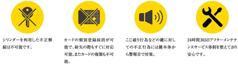 高い防犯性とアフターサービス