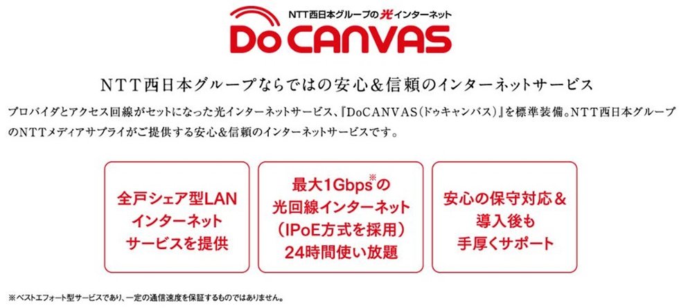 24時間使い放題、最大1Gbpsの光回線インターネットを標準装備