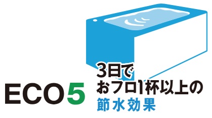 地球環境に配慮した、強力洗浄の超節水トイレ。
ECO5（大5L・小3.8L）