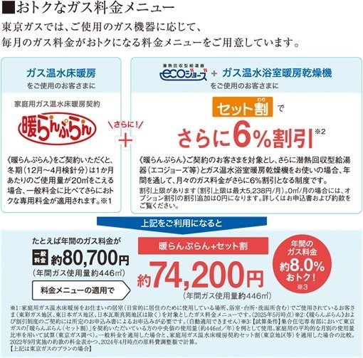 おトクなガス料金メニュー
