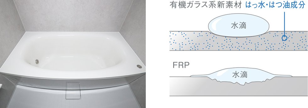有機ガラス系新素材 弓形浴槽