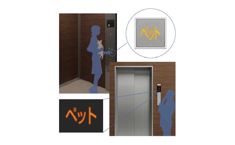 ペット同乗エレベーター表示