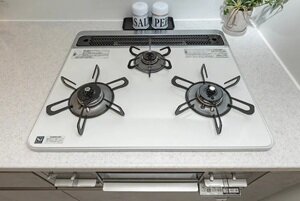 水無し両面焼グリル付3ツ口コンロ