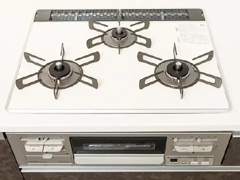 パールクリスタルトップ三口コンロ