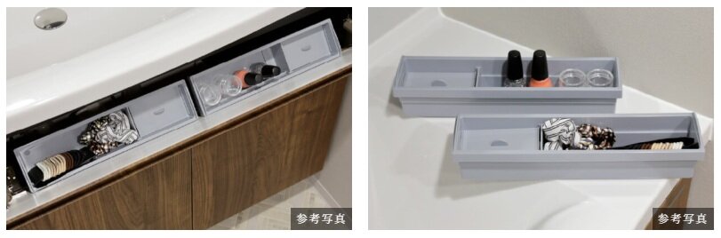 洗面ボウル手前のフロントポケット