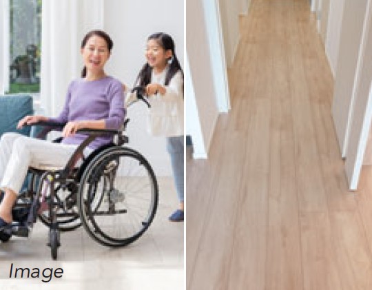 段差をなくした住戸内バリアフリー