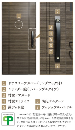 防犯性と操作性を高めた「オリジナル玄関ドア」を採用
