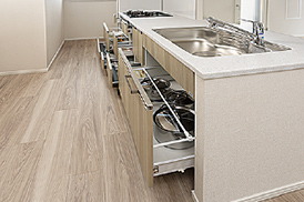 スライド式キッチン収納