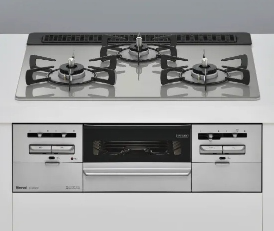 フレームレスのガラストップコンロ