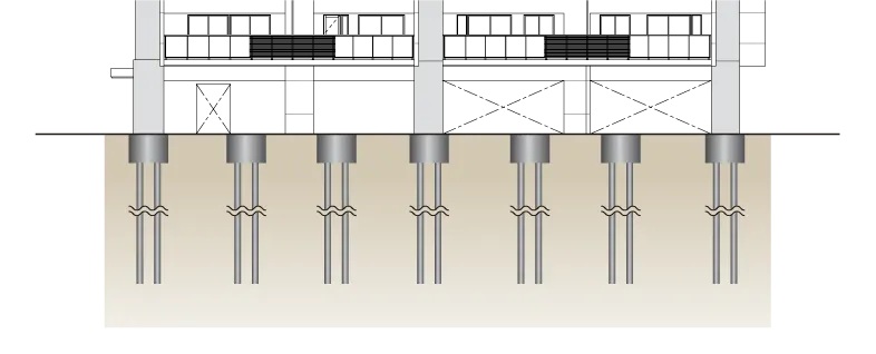 建物全体をしっかり支える強固な基礎