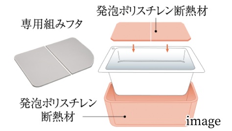 保温浴槽（専用組みフタ・フック付）