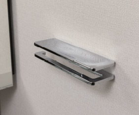 シェルフ付タオル掛け