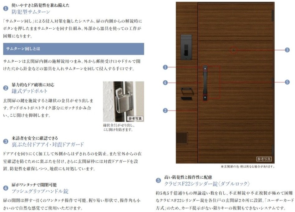 住まいの玄関扉もキメ細やかな配慮でしっかりガードしています。