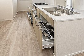 スライド式キッチン収納