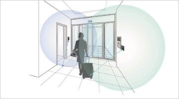 センサー近くを通るだけで解錠する
Raccessキー（ハンズフリーキー）