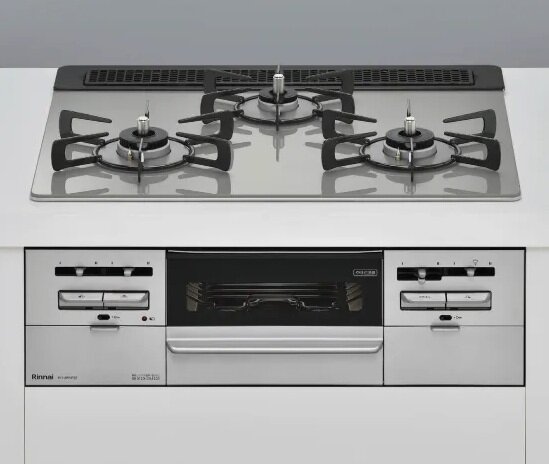 フレームレスのガラストップコンロ