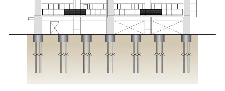 建物全体をしっかり支える強固な基礎