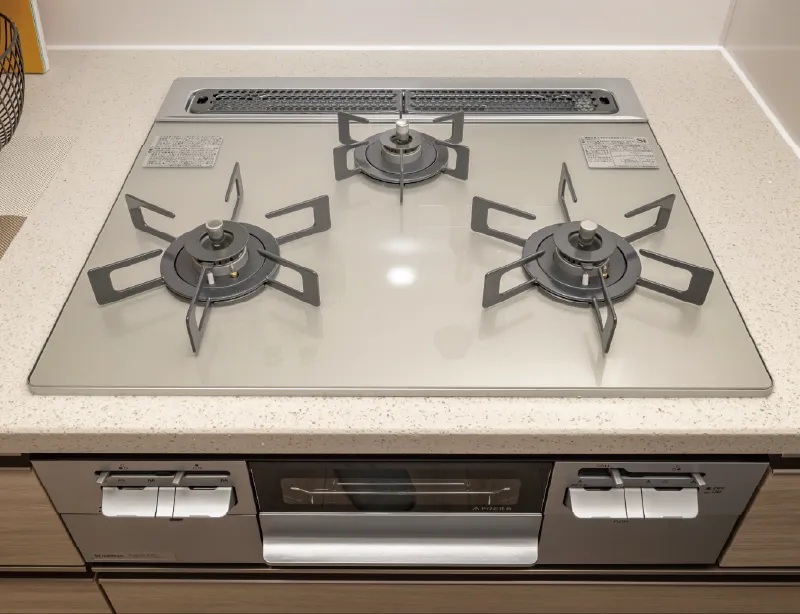 ガラストップ３口ガスコンロ